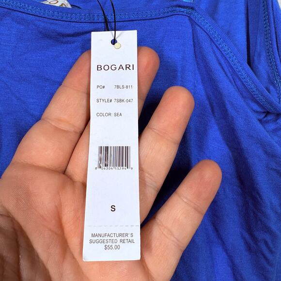 Bogari Womens Size Small Cami Tank Top Sea Blue Silk Rayon Blend Spaghetti Strap - Picture 6 of 6